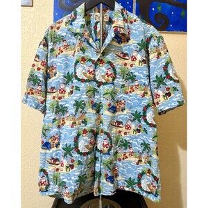 Vintage E & K Made In Hawaii Men’s Surfing Santa Hawaiian Beach Shirt